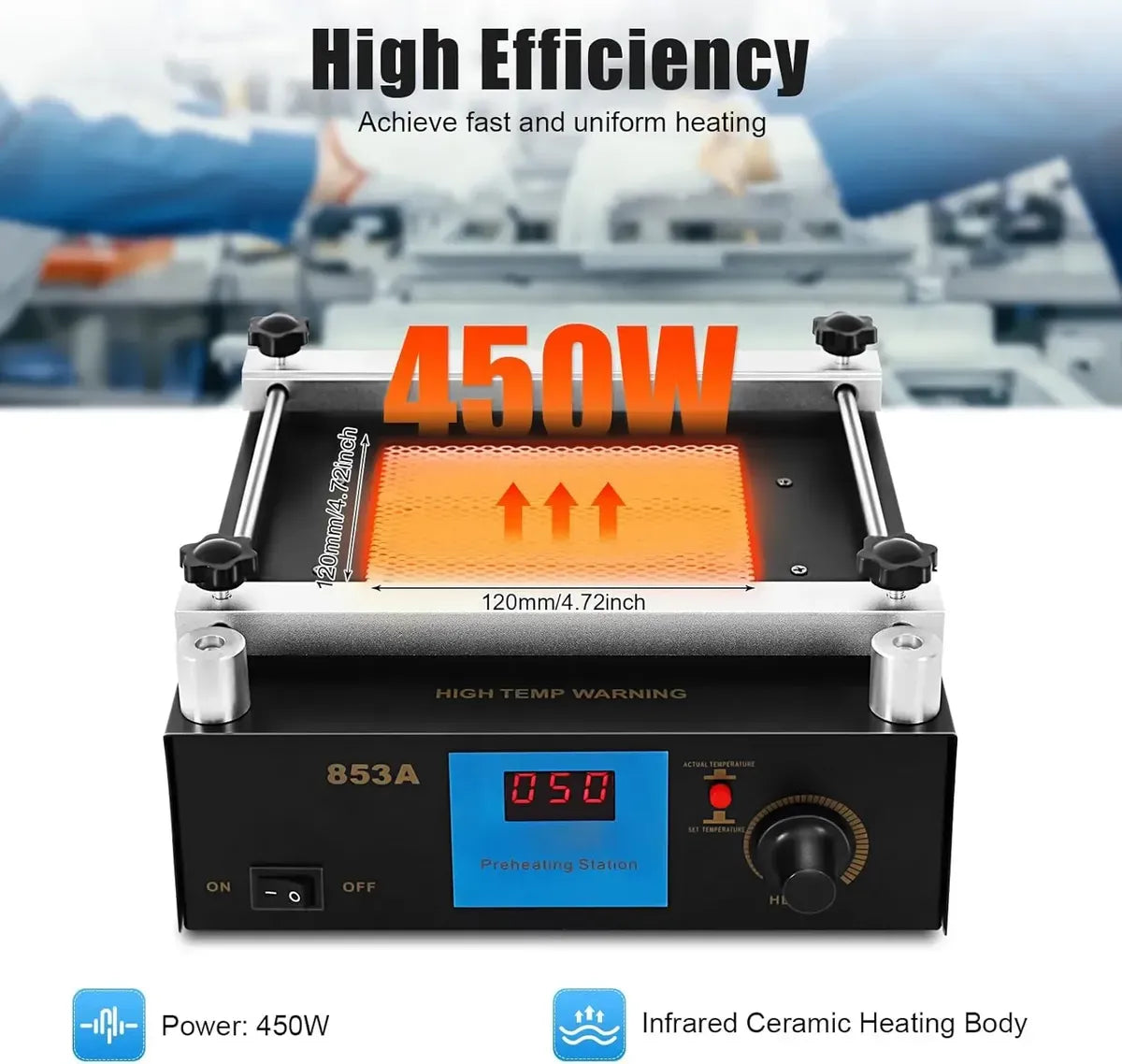 ESTACION DE SOLDAR PRECALENTAMIENTO DE PCB PROFESIONAL 450W