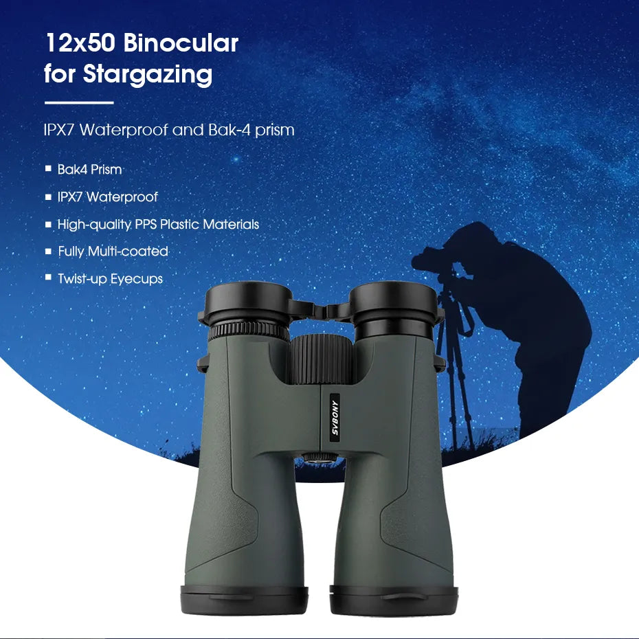 BINOCULARES SVBONY SA203 12X50 IPX7 IMPERMEABLE