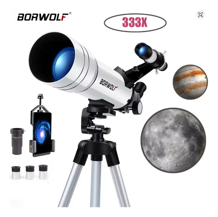 BORWOLF 70400 TELESCOPIO ASTRONOMICO 333X 400X70 C/TRIPODE