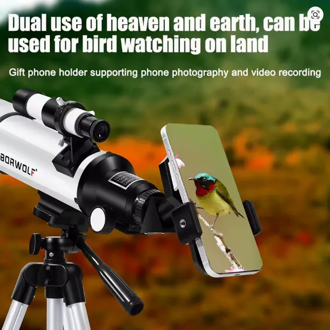 BORWOLF 70400 TELESCOPIO ASTRONOMICO 333X 400X70 C/TRIPODE