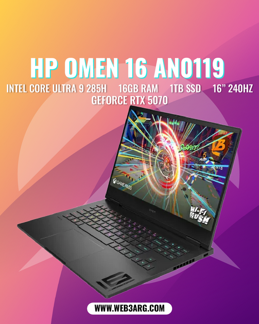 HP OMEN 16-AN0119 GAMING CORE ULTRA 9 285H 1TB SSD 16GB 16" (2560x1600) 240HZ RTX 5070