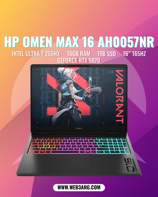 HP OMEN MAX 16-AH0057NR GAMING CORE ULTRA 7 255HX 1TB SSD 16GB 16.0" (1920x1080) RTX 5070
