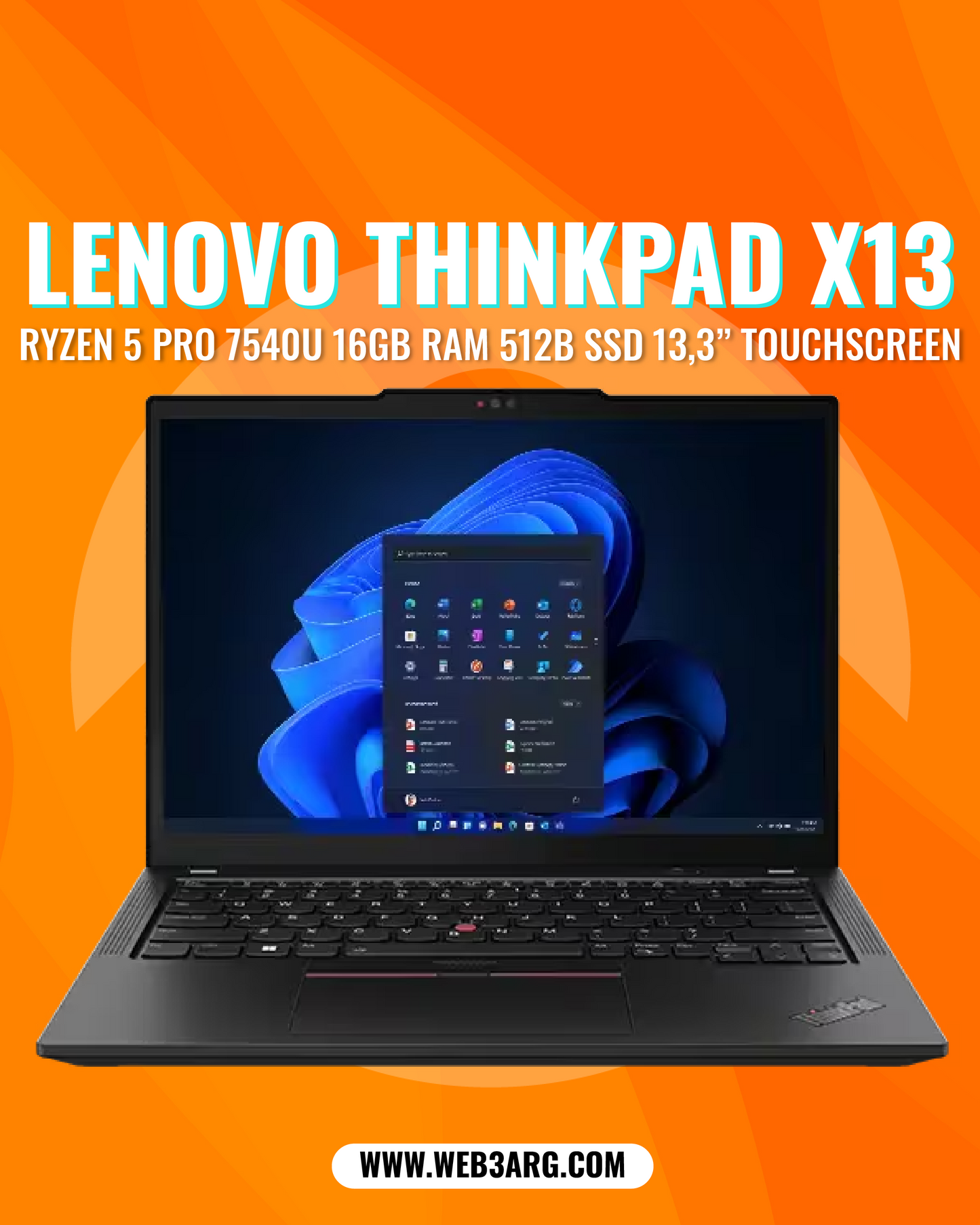 LENOVO THINKPAD X13 GEN 4 AMD RYZEN 5 PRO 7540U 512GB SSD 16GB 13.3" (1920x1200) TOUCHSCREEN