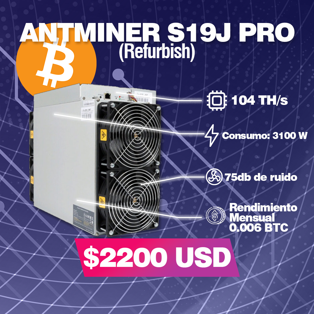 ANTMINER S19J PRO 104 TH - Premium Mineria de Web3Arg - Solo $2979900! Compra ahora Web3Arg