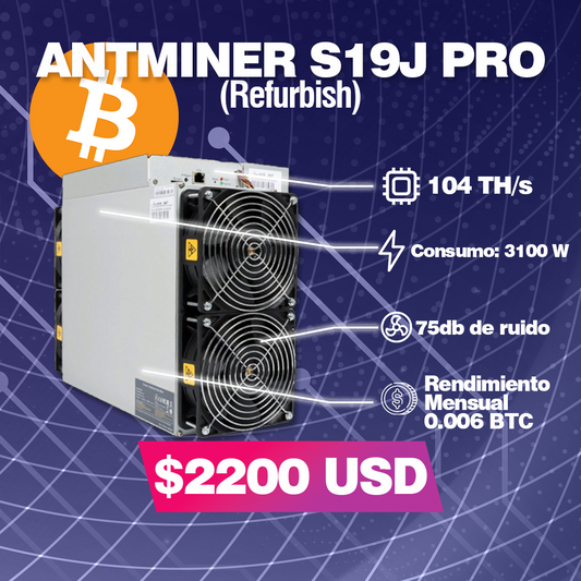 ANTMINER S19J PRO 104 TH - Premium Mineria de Web3Arg - Solo $2838000! Compra ahora Web3Arg