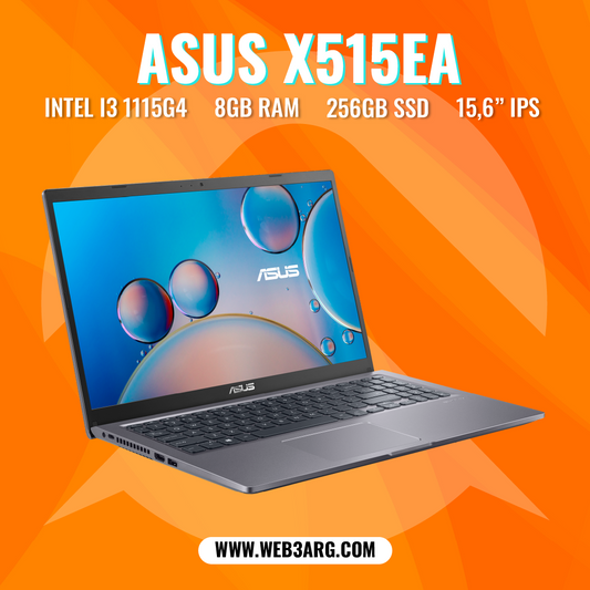 ASUS VIVOBOOK 15 X515EA-WS31-CB INTEL I3 1115G4 256GB SSD 8GB 15.6" - Premium Notebook de Asus - Solo $732500! Compra ahora Web3Arg