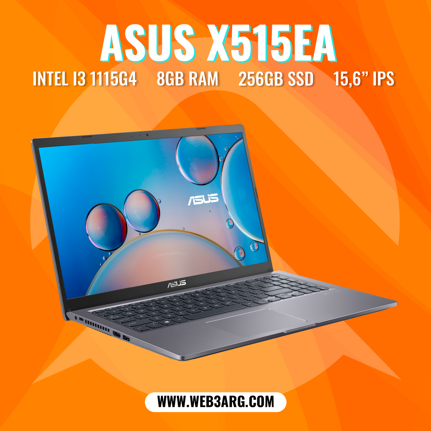 ASUS VIVOBOOK 15 X515EA-WS31-CB INTEL I3 1115G4 SSD 256GB RAM 8GB 15.6" - Premium Notebook de Asus - Solo $687000! Compra ahora Web3Arg