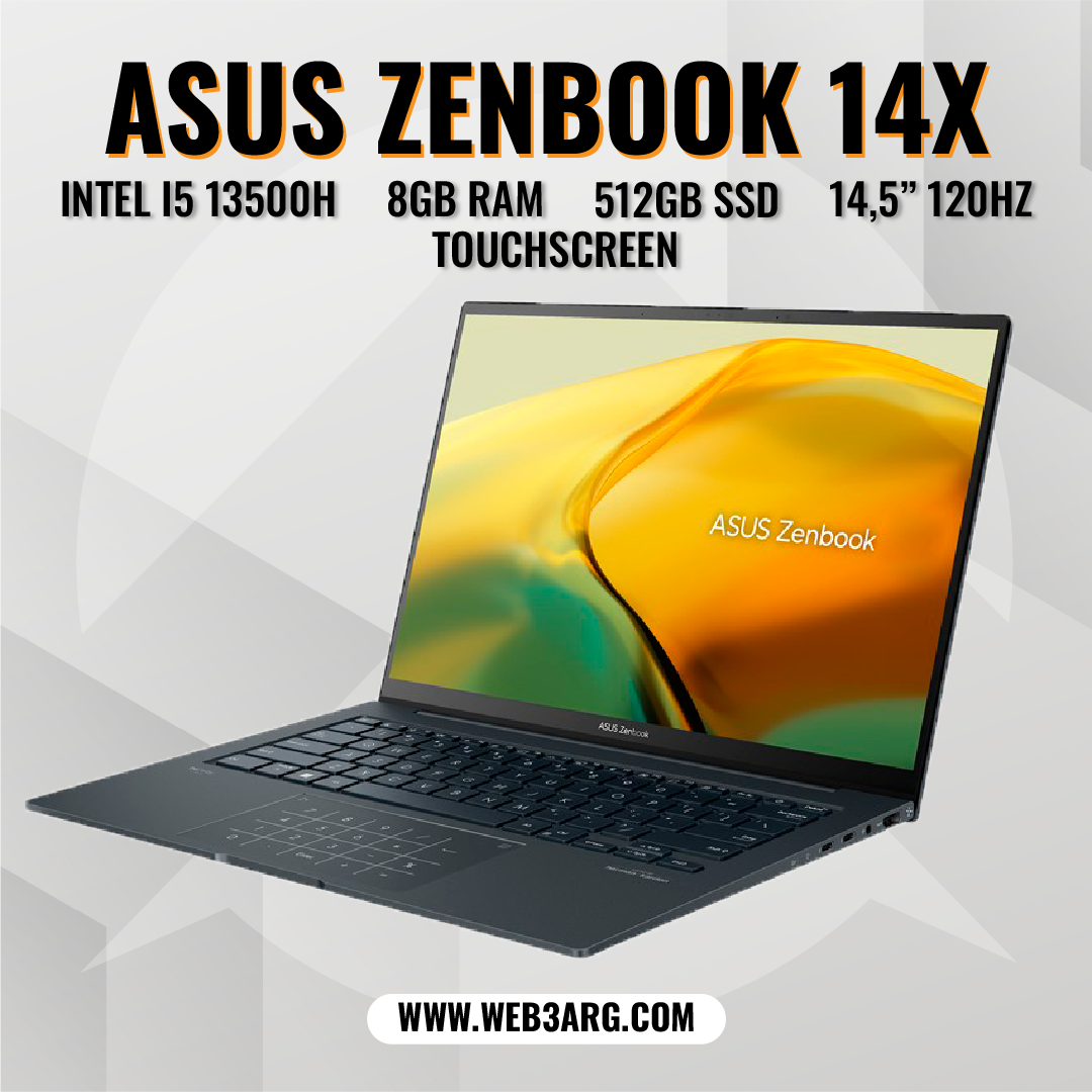ASUS ZENBOOK Q410VA INTEL I5 13500H 512GB SSD 8GB 14.5" 2.8K - Premium Notebook de Asus - Solo $1798125! Compra ahora Web3Arg