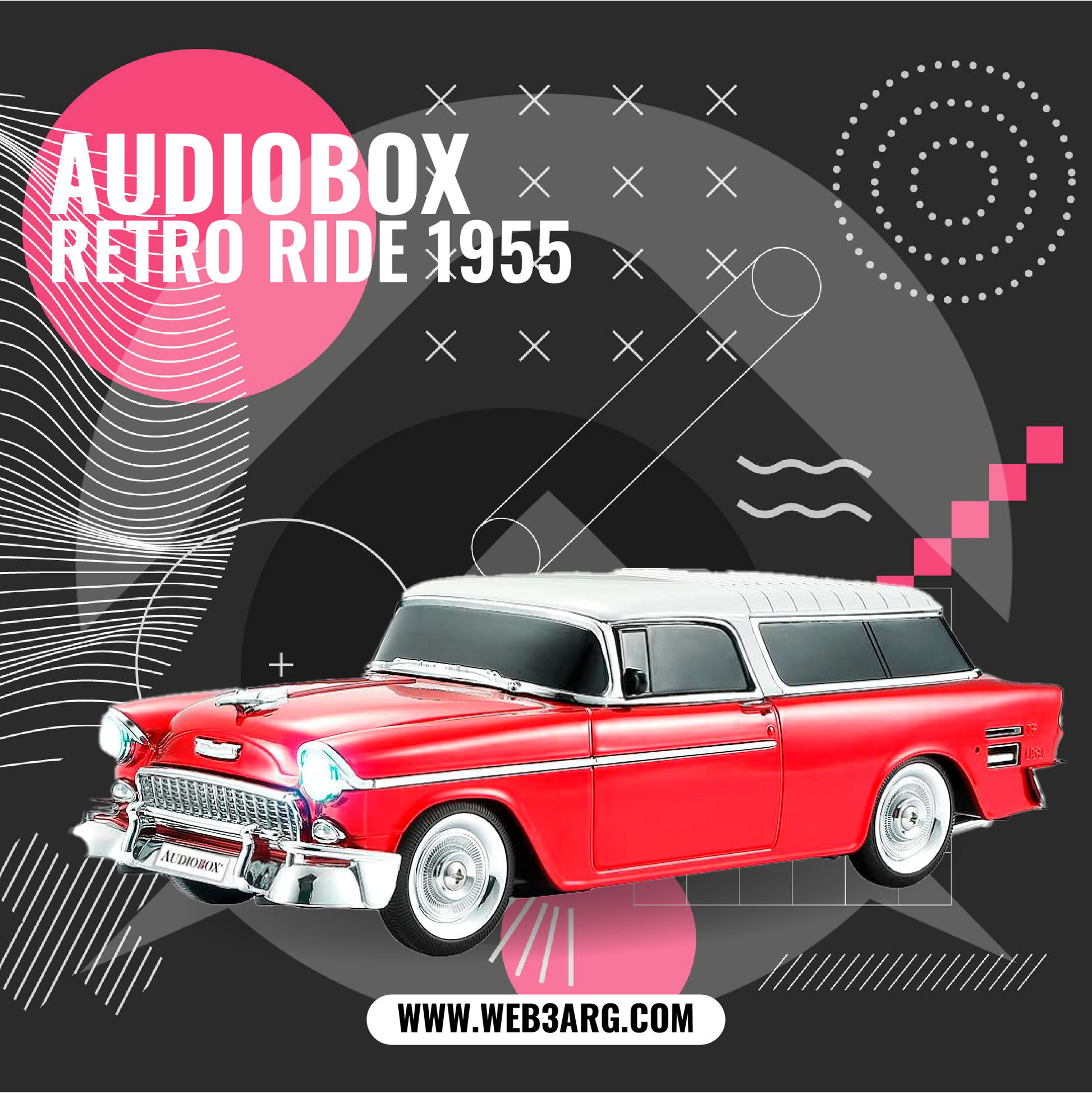 PARLANTE AUDIOBOX RETRO RIDE 1955 - Premium Parlante de Audiobox - Solo $77062.50! Compra ahora Web3Arg