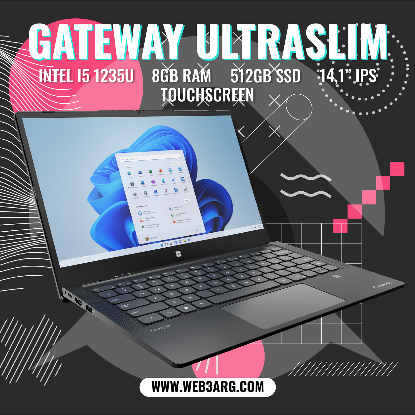 GATEWAY GWTC51427 ULTRA SLIM INTEL I5-1235U 512GB SSD RAM 8GB 14,1'' - Premium Notebook de GATEWAY - Solo $1062000! Compra ahora Web3Arg