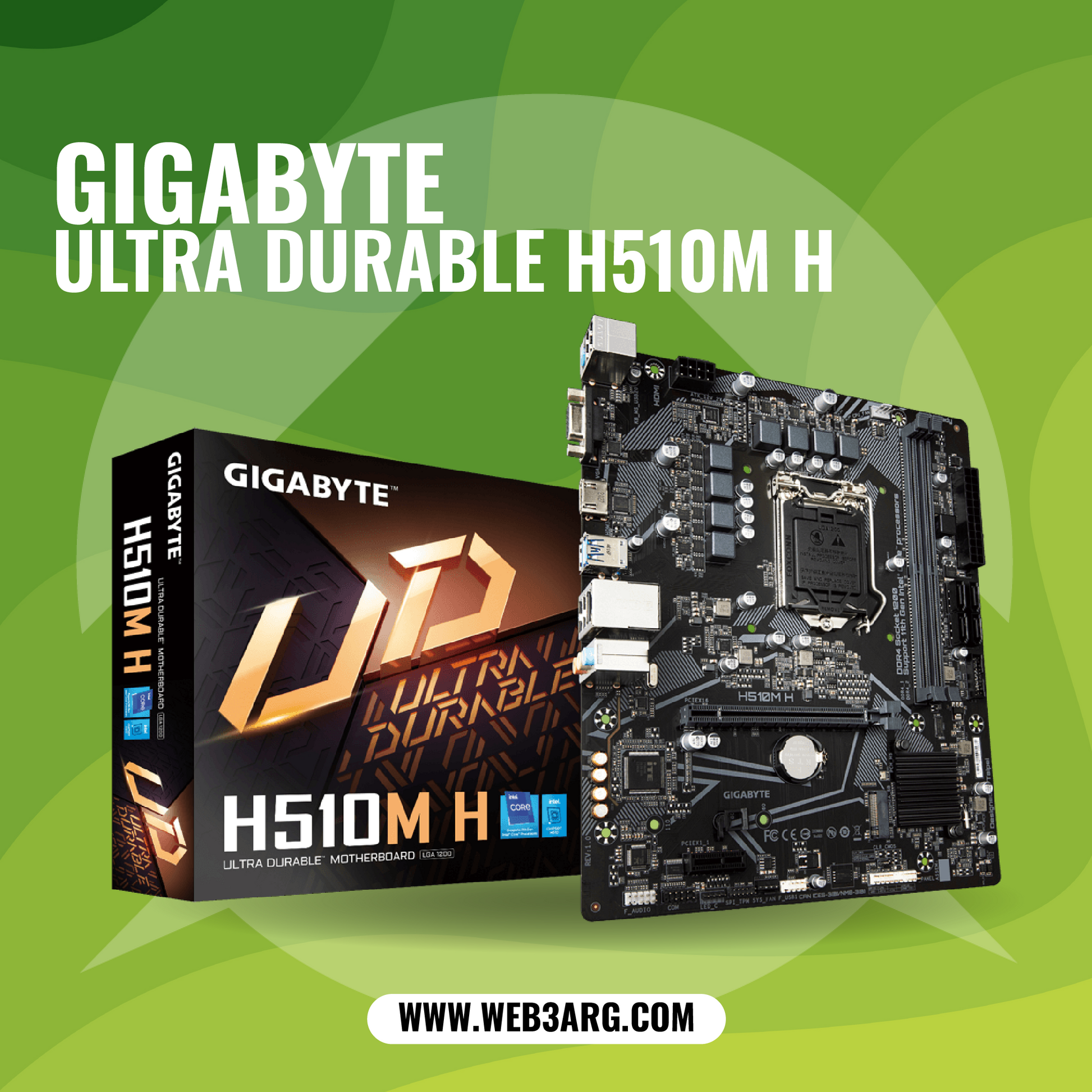 MOTHERBOARD GIGABYTE ULTRA DURABLE H510M H - Premium Hardware de Gigabyte - Solo $125000! Compra ahora Web3Arg