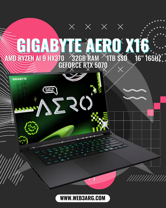 GIGABYTE AERO X16 GAMING AMD RYZEN AI 9 HX 370 1TB SSD 32GB 16" (2560x1600) 165Hz RTX 5070