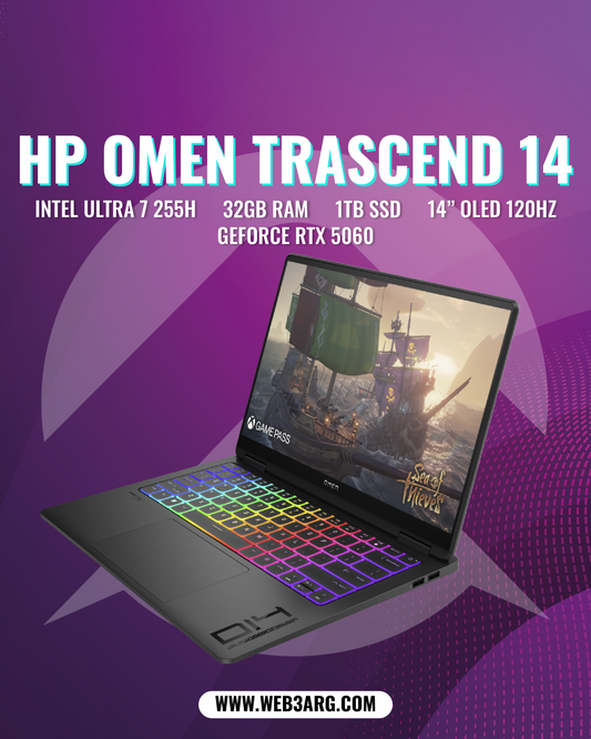 HP OMEN TRANSCEND 14-FB1013 GAMING CORE ULTRA 7 255H 1TB SSD 32GB 14" (2880x1800) 2MS OLED 120HZ RTX 5060