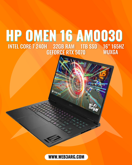 HP OMEN 16-AM0030CA GAMING CORE 7 240H 1TB SSD 32GB 16" WUXGA (1920x1200) NVIDIA RTX 5070