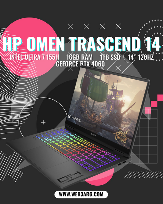 HP OMEN TRANSCEND 14-FB0013 GAMING CORE ULTRA 7 155H 1TB SSD 16GB 14" (2880x1800) RTX 4060