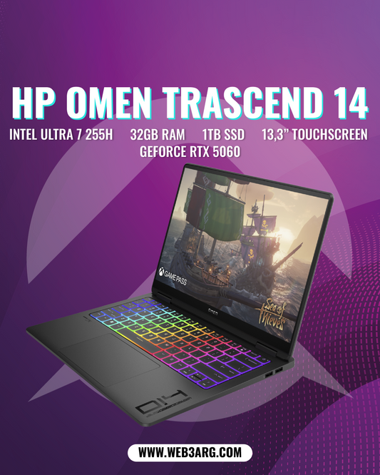 HP OMEN TRANSCEND 14-FB1013 GAMING CORE ULTRA 7 255H 1TB SSD 32GB 14" (2880x1800) 2MS OLED 120HZ RTX 5060