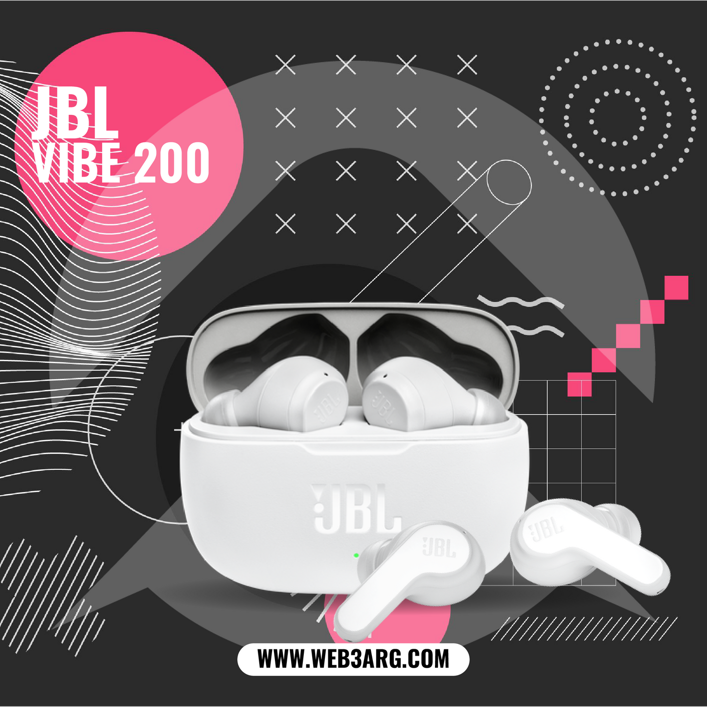AURICULARES JBL VIBE 200 TRUE WIRELESS IN-EAR EARBUDS WHITE - Premium Auriculares de JBL - Solo $102750! Compra ahora Web3Arg