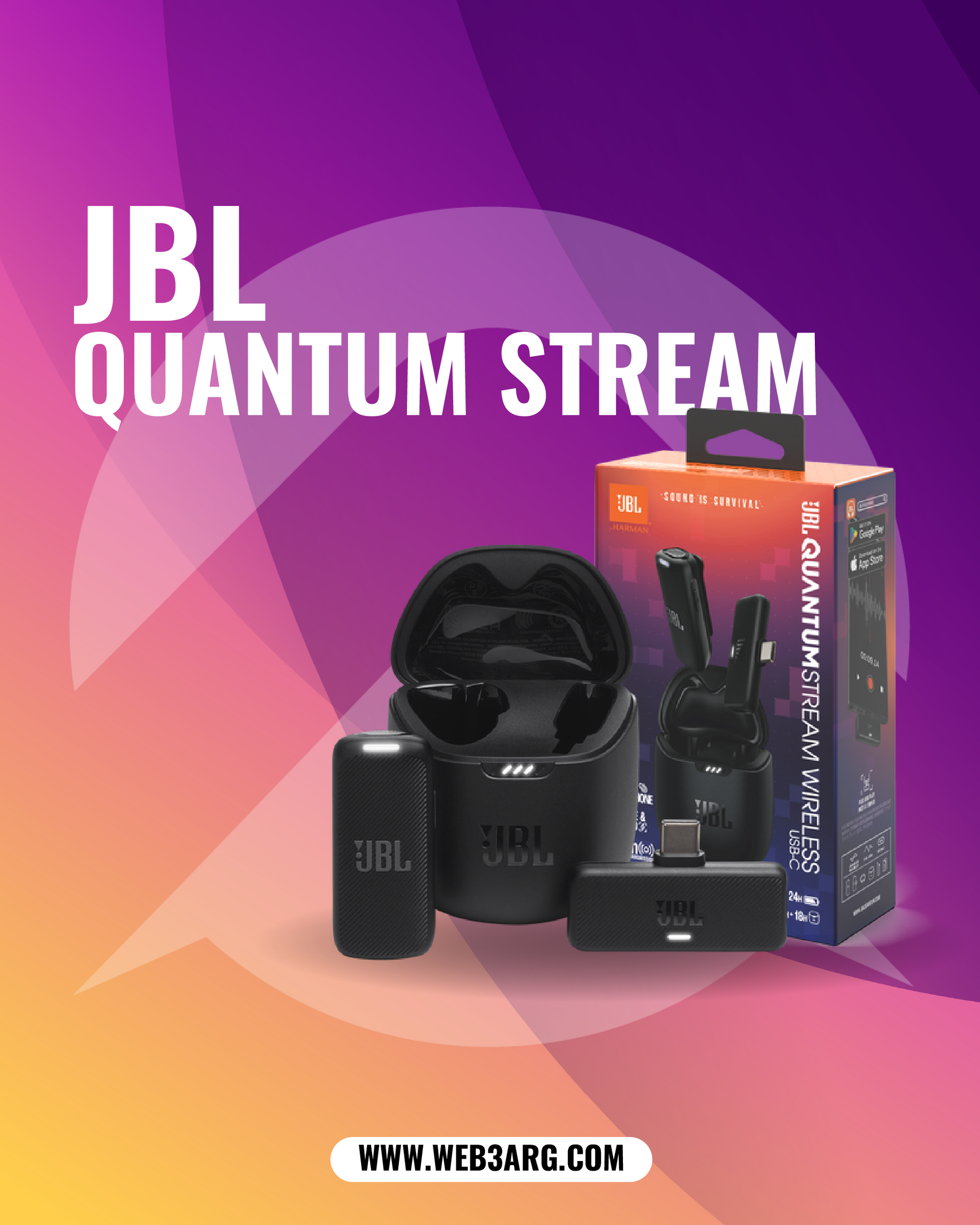 MICROFONO JBL QUANTUM STREAM WIRELESS USB-C NEGRO - Premium Parlante de JBL - Solo $222300! Compra ahora Web3Arg