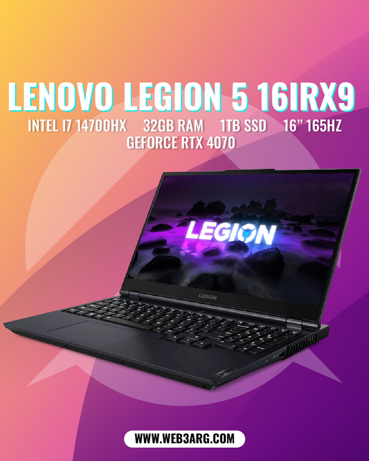 (OUTLET) LENOVO LEGION 5 16IRX9 GAMING CORE i7-14700HX 1TB SSD 32GB 16" (2560x1600) 165Hz NVIDIA RTX 4070