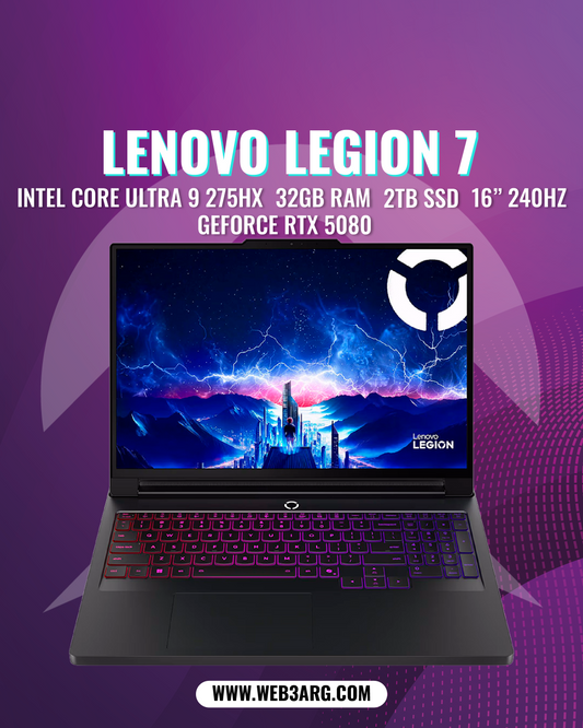 LENOVO LEGION 7 16IAX10H GAMING CORE ULTRA 9 275HX 2TB SSD 32GB 16" (2560x1600) 240HZ RTX 5080
