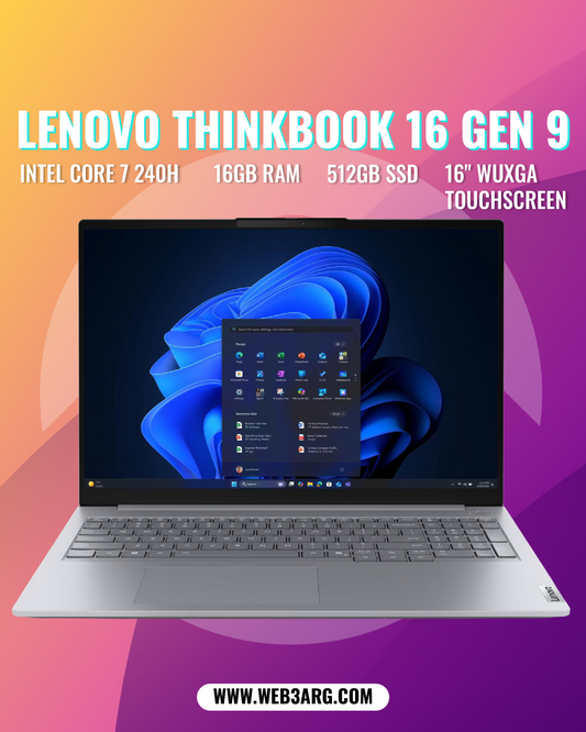 LENOVO THINKBOOK 16 GEN 9 CORE 7 240H 512GB SSD 16GB 16" (1920x1200) TOUCHSCREEN 120Hz WIN11 PRO