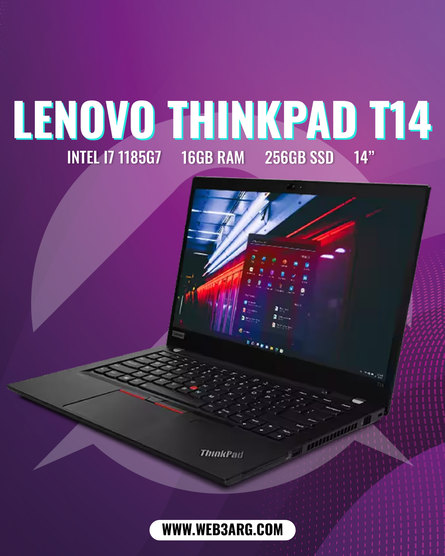 LENOVO THINKPAD T14 GEN 2 CORE I7-1185G7 256GB SSD 16GB 14" (1920x1080)