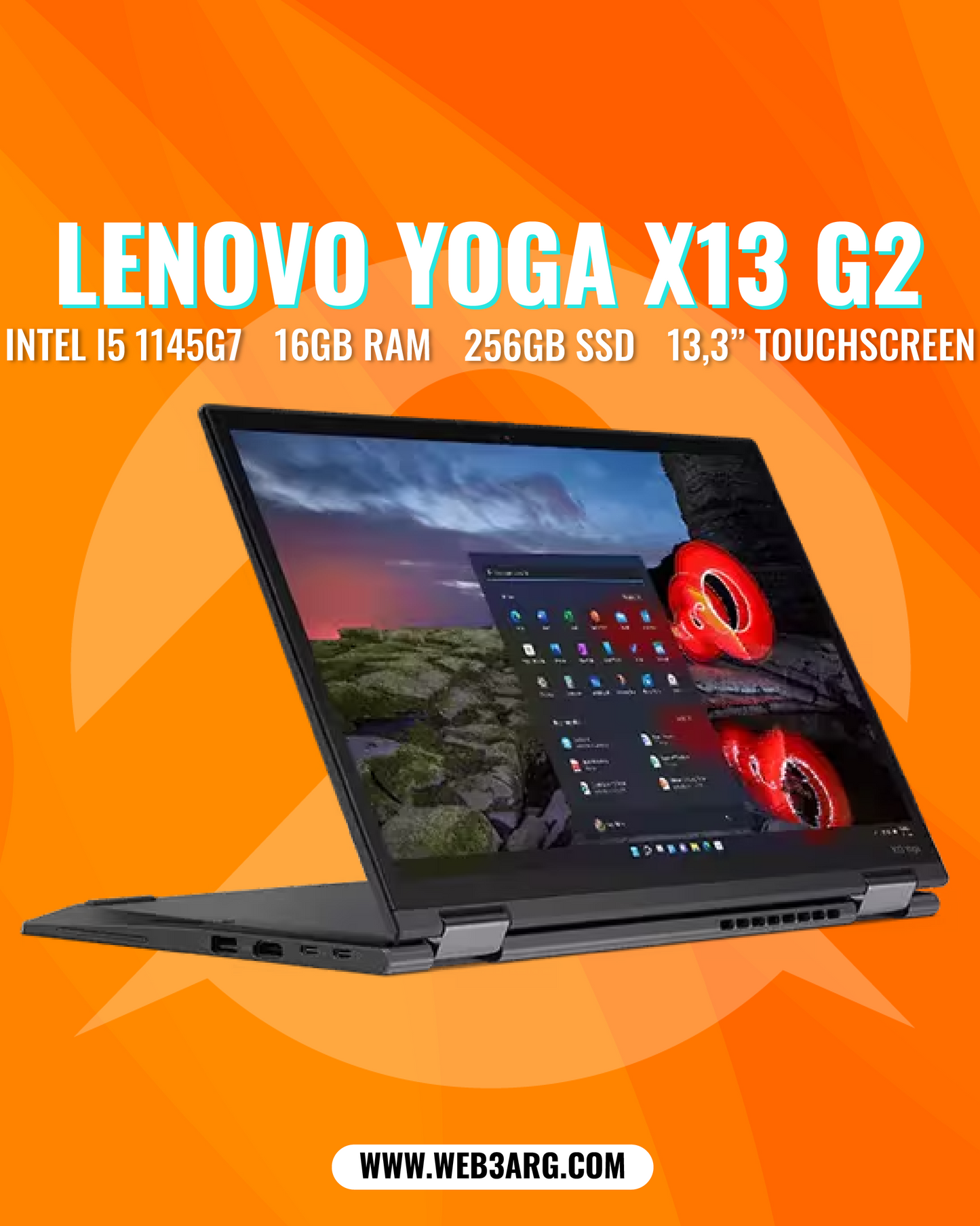 LENOVO THINKPAD X13 YOGA G2 CORE I5-1145G7 256GB SSD 16GB 13.3" (1920x1200) TOUCHSCREEN