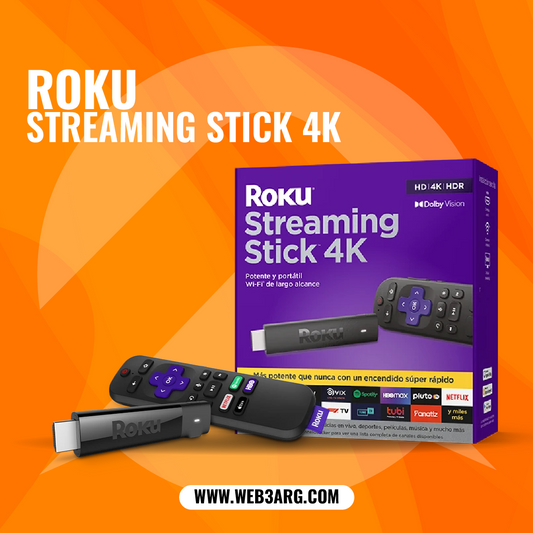ROKU STREAMING STICK 4K 2021 3820R CON CONTROL REMOTO - Premium STREAMING STICK de ROKU - Solo $116100! Compra ahora Web3Arg