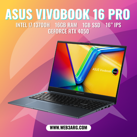 ASUS VIVOBOOK PRO K6602VU-WS74 CORE I7-13700H 1TB SSD 16GB RAM NVIDIA RTX 4050 - Premium Notebook de Asus - Solo $2247000! Compra ahora Web3Arg