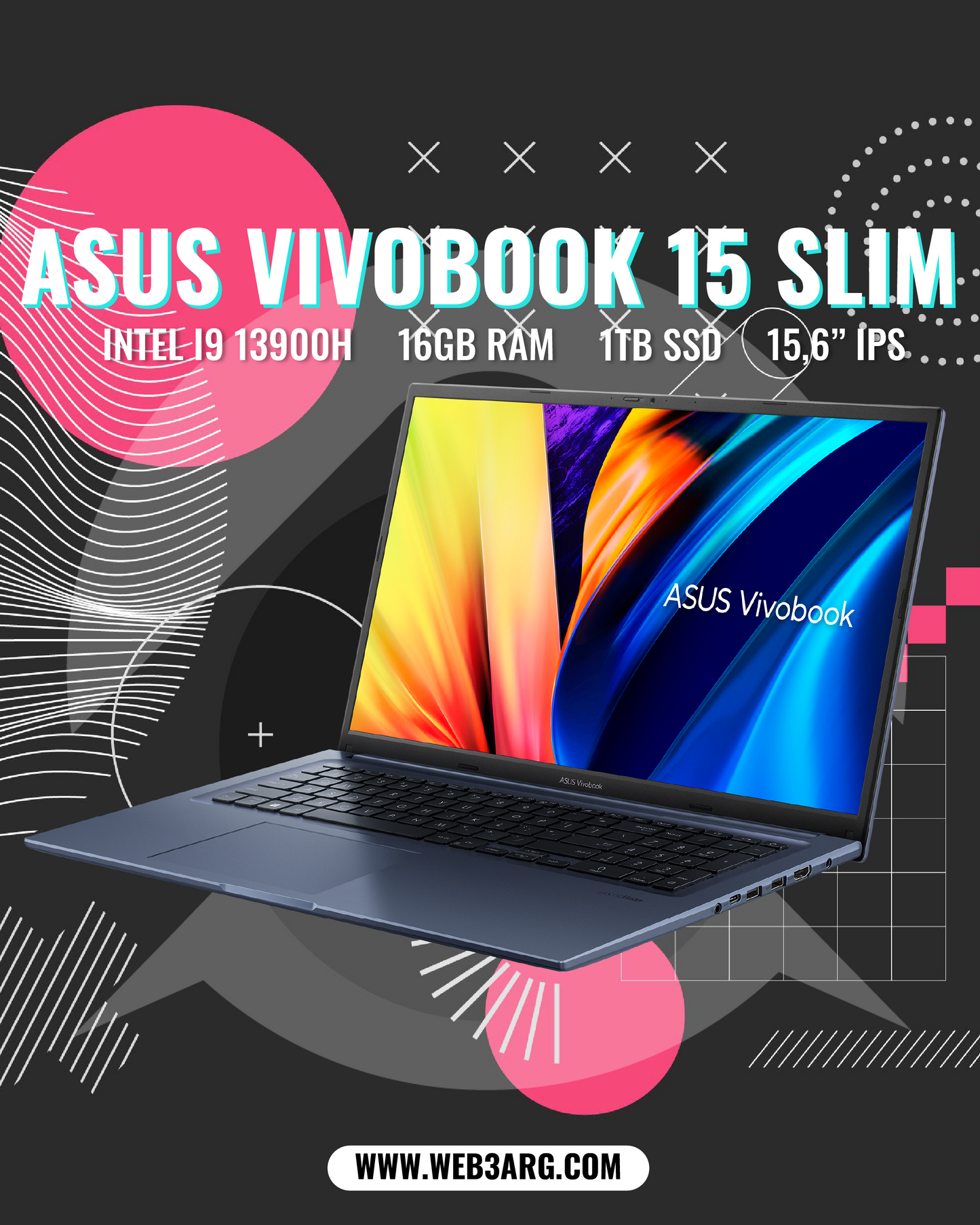 ASUS VIVOBOOK F1502VA-SB96 INTEL CORE I9-13900H 16GB 1TB SSD 15.6" (1920x1080)